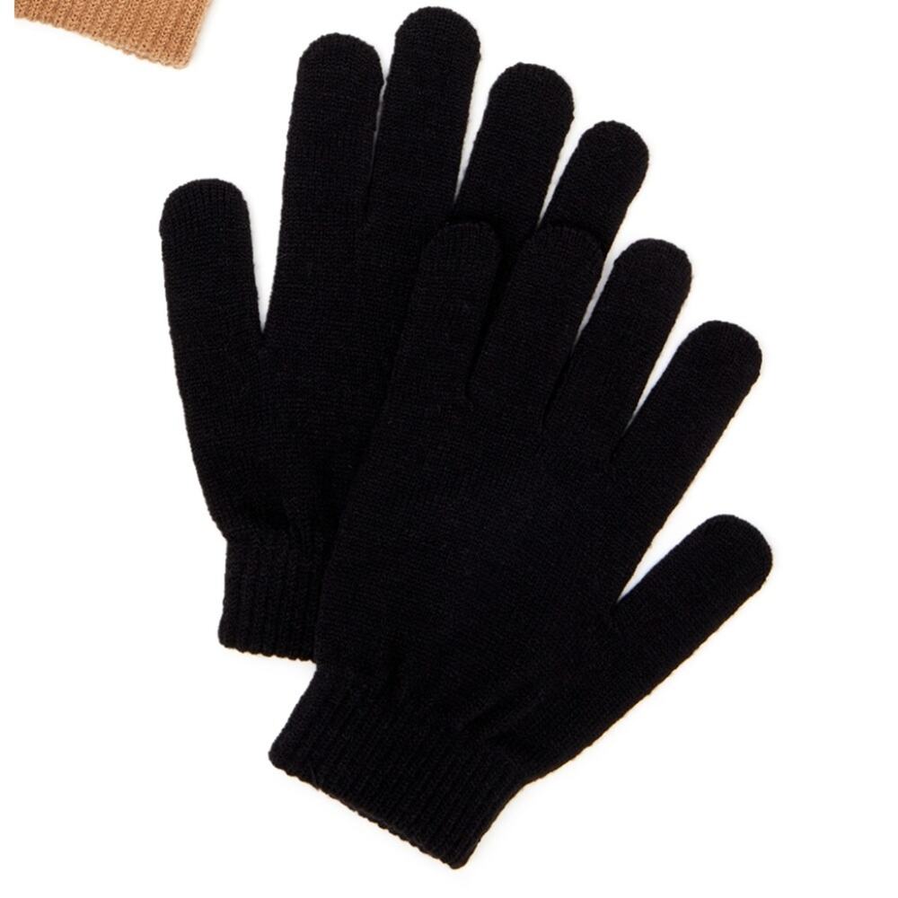 Time And Tru Black Gloves 2- Pack One Size